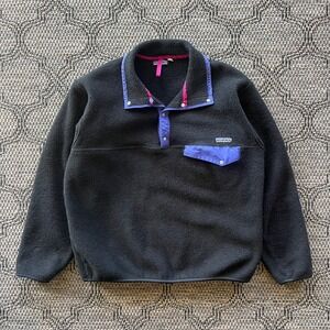 Vintage Patagonia Synchilla Sweatshirt Mens Large Black Purple Fleece 80s 90s